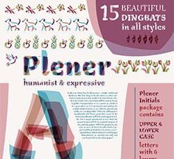 个性十足的图块英文字体族(30个字体/可自由组合)：Plener Font Family